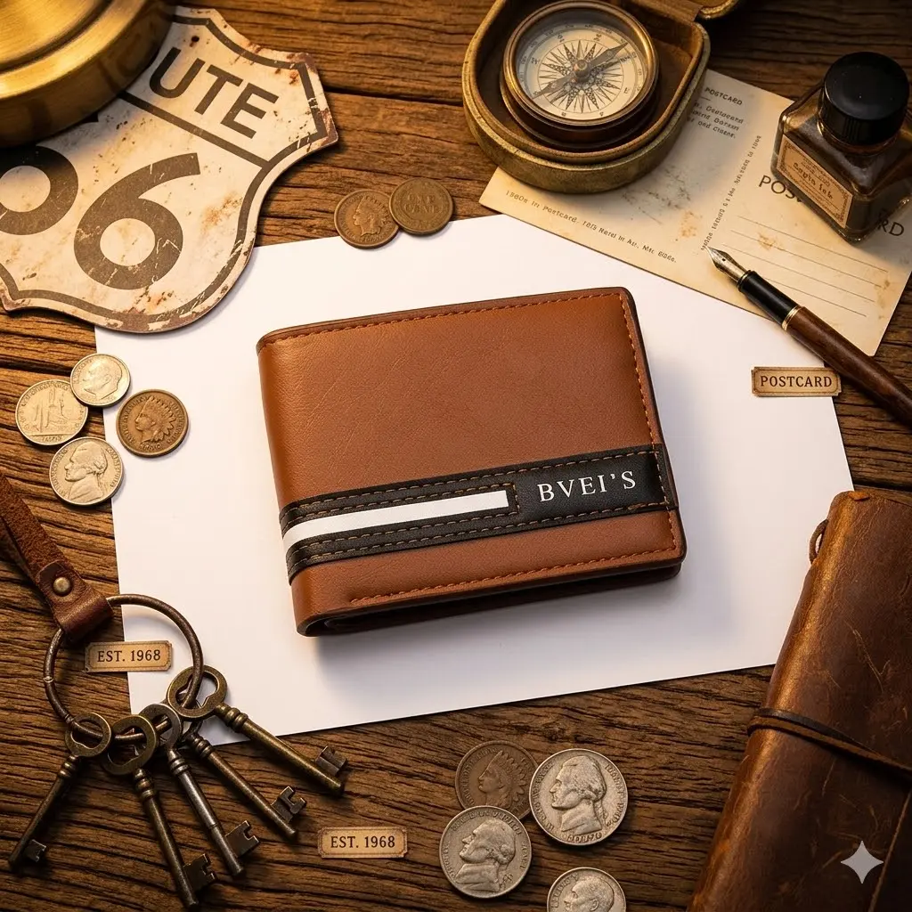 GOODBEE Men's Compact Business Minimalist Bifold Wallet, Leather Everyday Carry Wallet with Coin Pocket, Multiple Card Slots, and Cash Holder, Business Minimalist Wallet, Plain