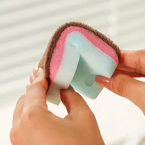 Magic Eraser Sponge Set, Dual-Sided Cleaning Sponges for Kitchen, Kitchen Cleaning Supplies, Stain Removal, Brush Pot Cleaner, Dish Washing Trio, Dishwashing Sponge