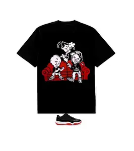 11 Low Bred Graphic Tee, Bebes T-shirt Match 11s Low Bred Black White Red Sneaker