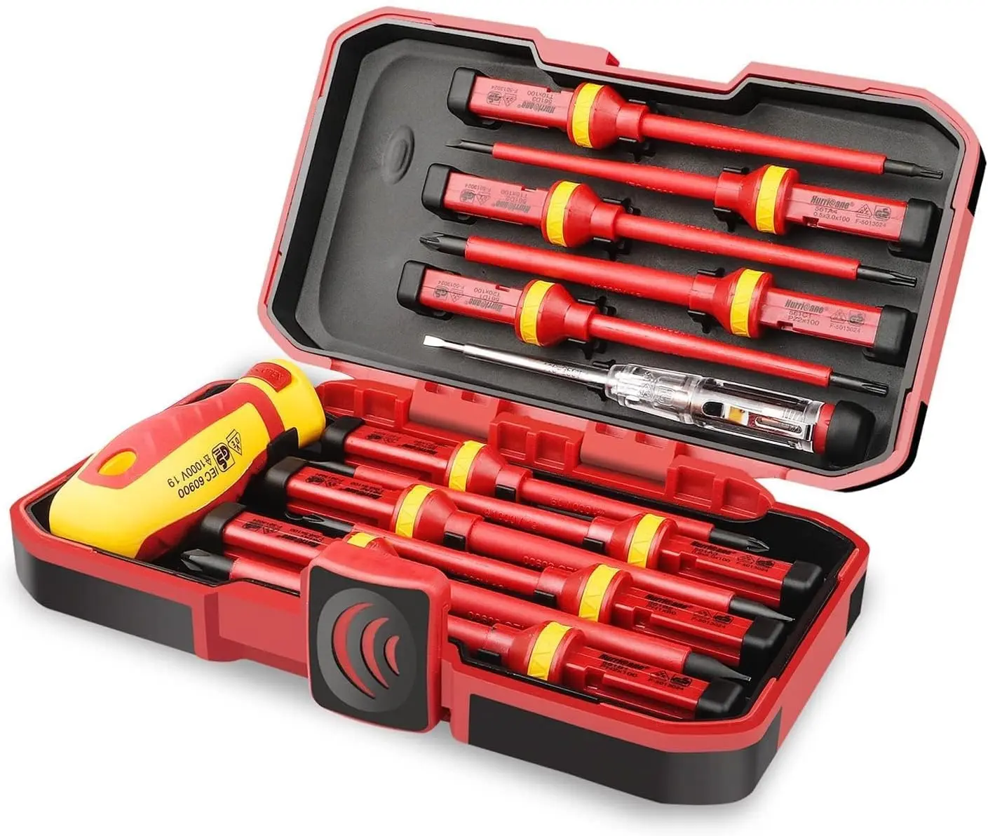 1000V Insulated Electrician Screwdriver Set, 13 Piece Professional Electrical Screwdriver Set, CR-V Steel Magnetic Phillips Slotted Pozidriv Torx, Insulation VDE & GS Certified Screwdriver