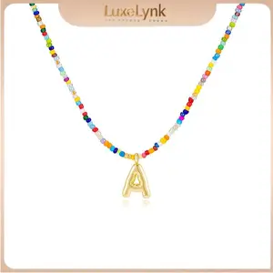 Colorful Initial Chocker for Women Bubble Letter Necklace Dainty Cute Beach Boho Chocker Trendy Jewelry Choker Necklace for girlfriend Black Friday