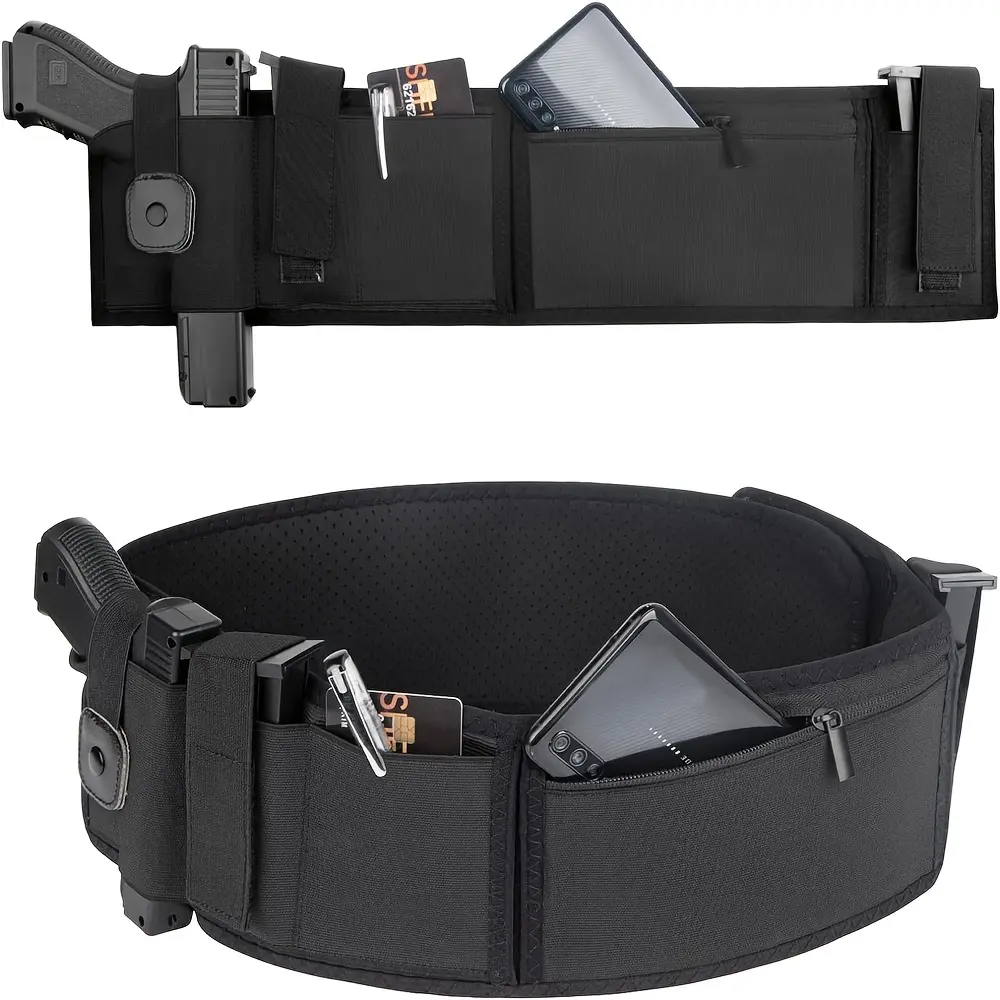 Concealed Carrying Bellyband Holster, Holster Built-In for Quick Access Concealed Carry Fanny Pack Pistol Holder Belt for Sports & Outdoor Use