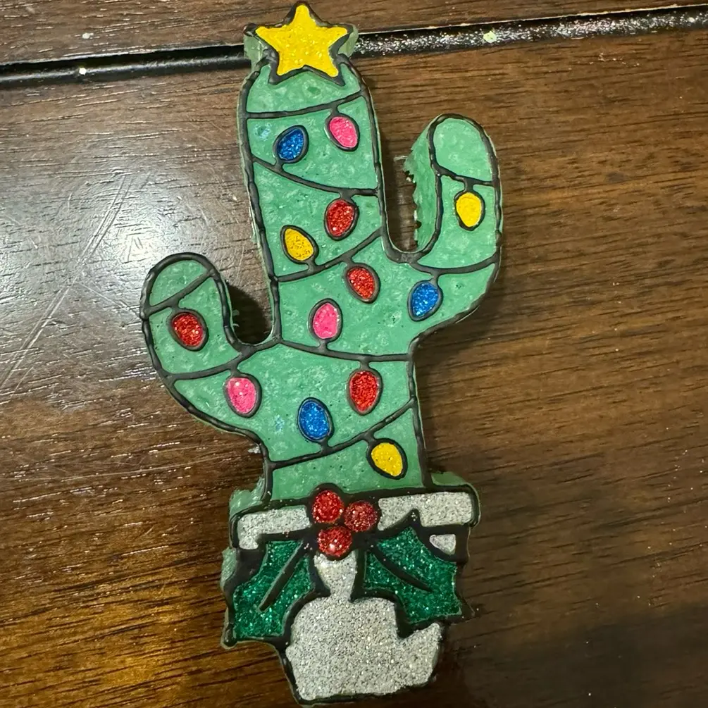 Cactus Christmas Car Freshie - Perfect for the Festive Season