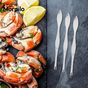 Stainless Steel Seafood & Crab Fork Set – Long-Handled Picks and Tools for Crab, Lobster, Shellfish, Oysters, and Shrimp; Ideal for Outdoor Camping, Picnics, and BBQ Seafood; Reusable Kitchen Gadgets and RV Camping Essentials