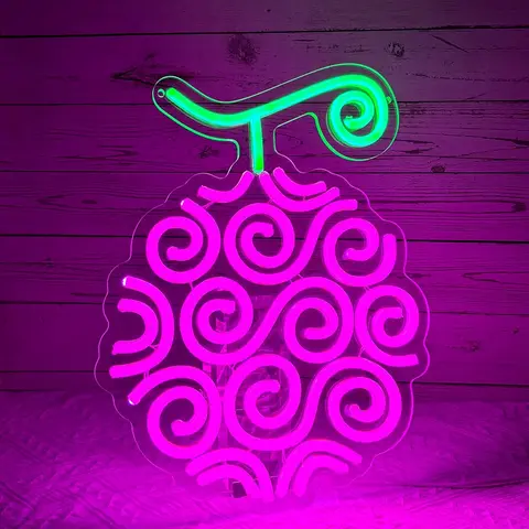 Devil Fruit Anime LED Neon Sign - Novelty Lighting, Decorative Atmosphere Lighting, LED Light Up Wall Mount Home Decor Lamp, Quick Setup for Kids Bedroom Game Room
