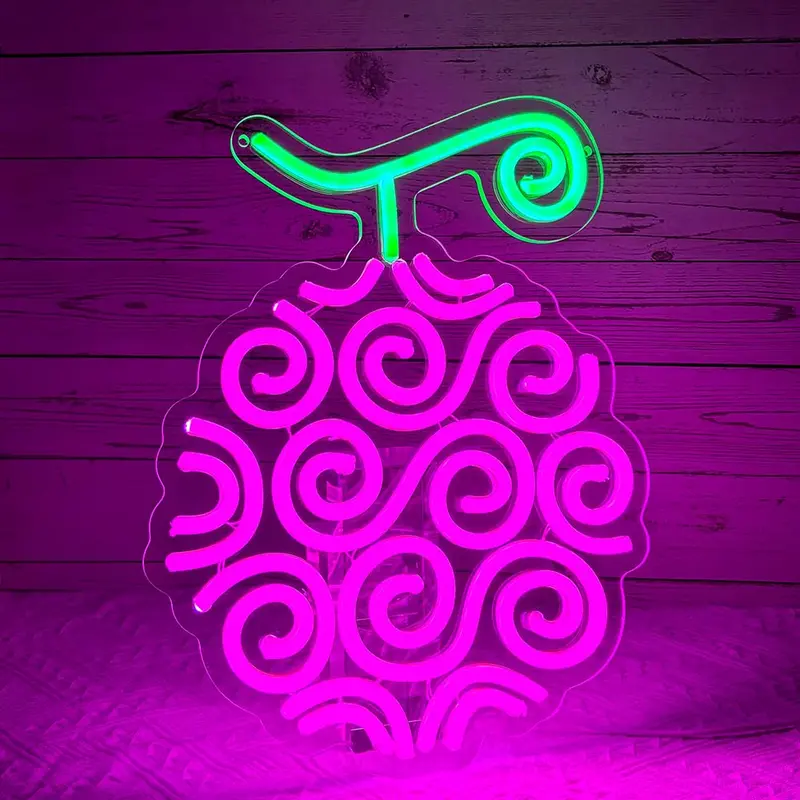 Devil Fruit Anime LED Neon Sign - Novelty Lighting, Decorative Atmosphere Lighting, LED Light Up Wall Mount Home Decor Lamp, Quick Setup for Kids Bedroom Game Room