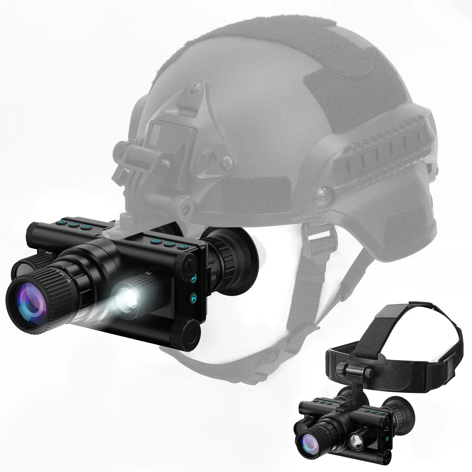 【Limited-Time Coupon】CIGMAN 4K Head-mounted Night Vision Goggles & Binoculars, Infrared NVG with Manual Focus, 8x Zoom Includes, 64GB Memory Card, 3500mAh Battery, f/1.0 Aperture Flashlight, Ideal for Hunting, Camping, Fishing,Hiking Essentials,Telescopic