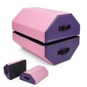 Garvee Detachable Octagon Gymnastics Mat - Home Tumbling Mat with High-Density Foam and Waterproof Cover, Skill Shape Tumbling Backbend Trainer Exercise Mat for Gym, Cheerleading, Martial Arts, 17"x17"x23"