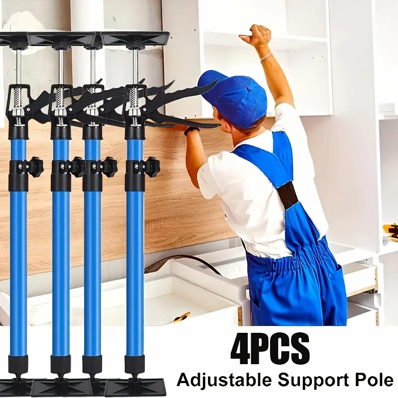4pcs Versatile Support Rod for Cabinet Installation - Cabinet Jack Support Pole, 11.81inch-23.22inch Adjustable Telescopic Support Rod, 3rd Hand Support System Maximum Load-88pound, Cabinet Support Pole for Cabinet Jacks Cargo Bars Drywall