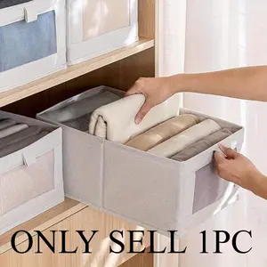 Linen Closet Organizers And Storage, 4 Pack Closet Storage Bins Linen Closet Baskets for Closet Organization Foldable Closet Organizer Bins with Clear Window For Organizing Clothing, Jeans, Shelves Folding Storage Bin, Folding Storage Box