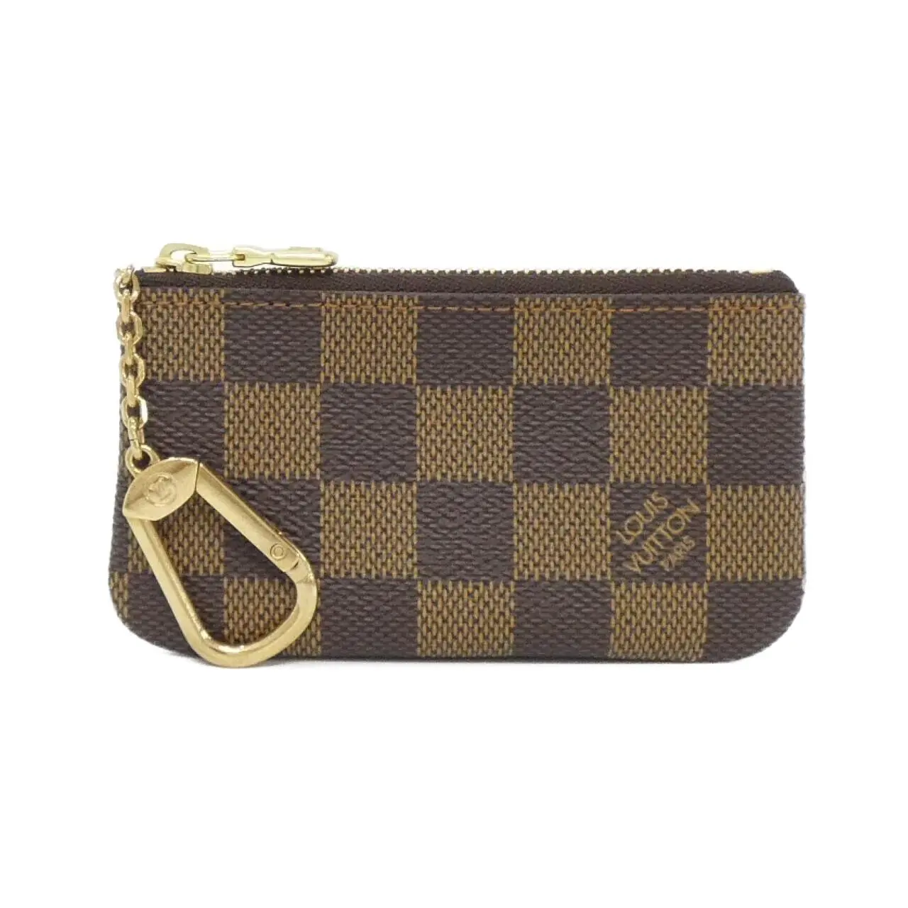 Pre-owned Louis Vuitton Canvas Small Leather Goods Pochette Cle Damier Coin Key Case