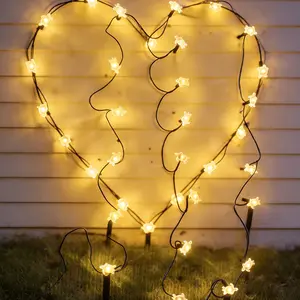 Solar-Powered Ground Plug Wall-Mounted Durable Eco-Friendly Turtle-Shaped LED String Lights, Non-Button Cell Battery, Contains Batteries