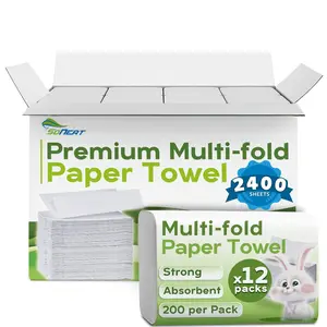 SoNeat Trifold Paper Towels - 2400 Sheets Multifold Disposable Paper Hand Towels for Bathroom, Commercial, Household, Hand Paper Towels for Bathroom Dispenser, 12 Packs (200 Count/Pack)