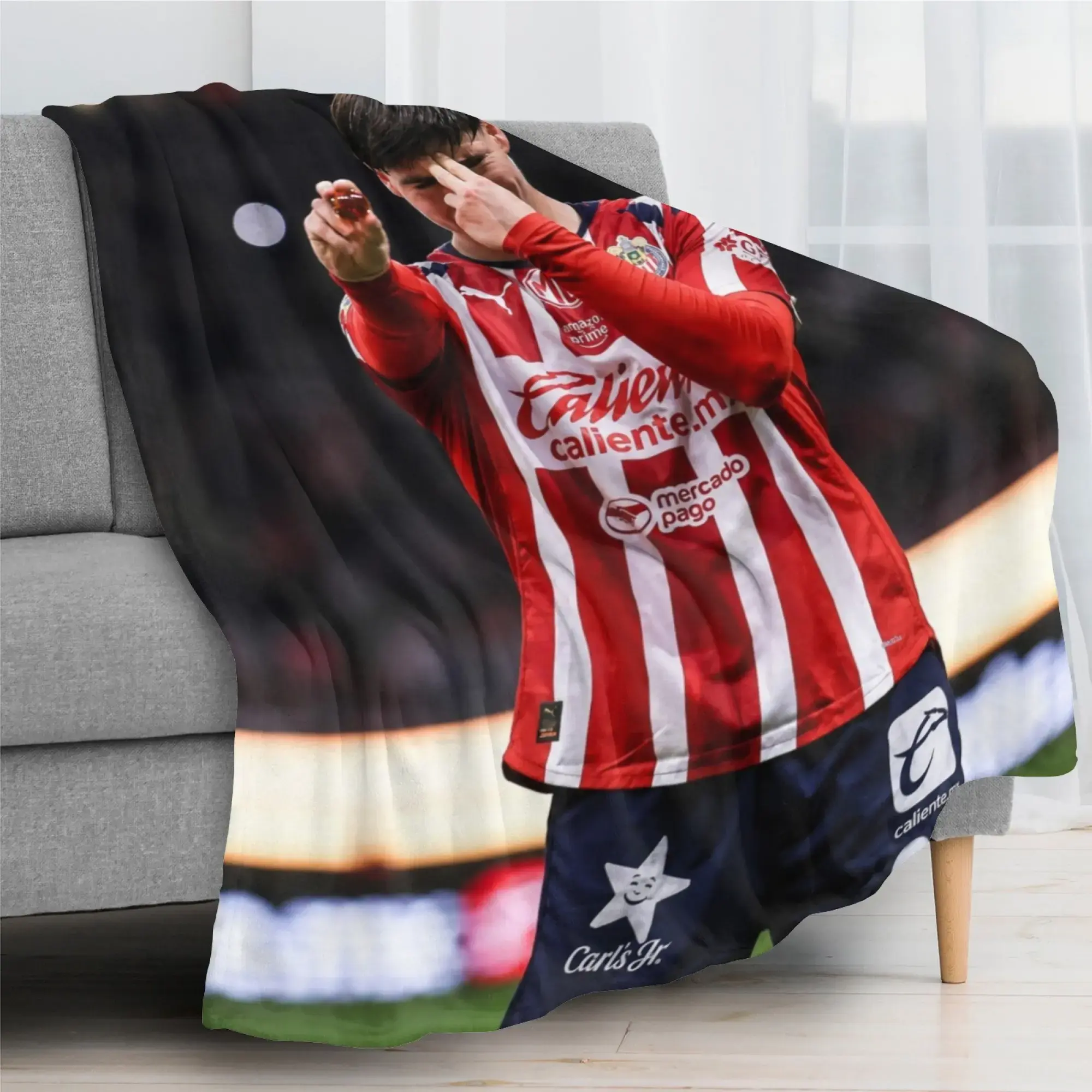 Armando Gonzalez Throw Blanket Portrait Flannel Fleece Blanket Mexico Cozy Plush Throw For Bed Sofa Adults Icon Fan Room Styling Unique Gift Bedroom Decor