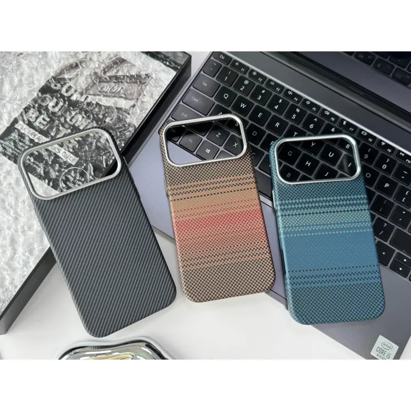 Phone Case for IP 17/16/15/14/13/12/Pro Max/Plus/AIR/E - Trendy Retro Python Pattern & Carbon Fiber Kevlar Texture, MagSafe Magnetic, Shockproof Drop Protection, Lightweight Premium Cover