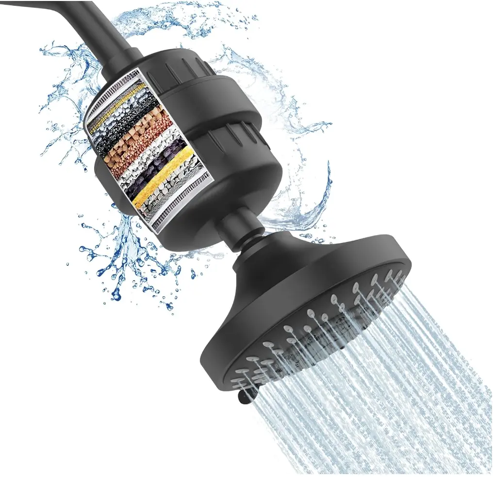 Filtro Ducha High Pressure Filtered Shower Head Combo with 15-Stage Water Softener