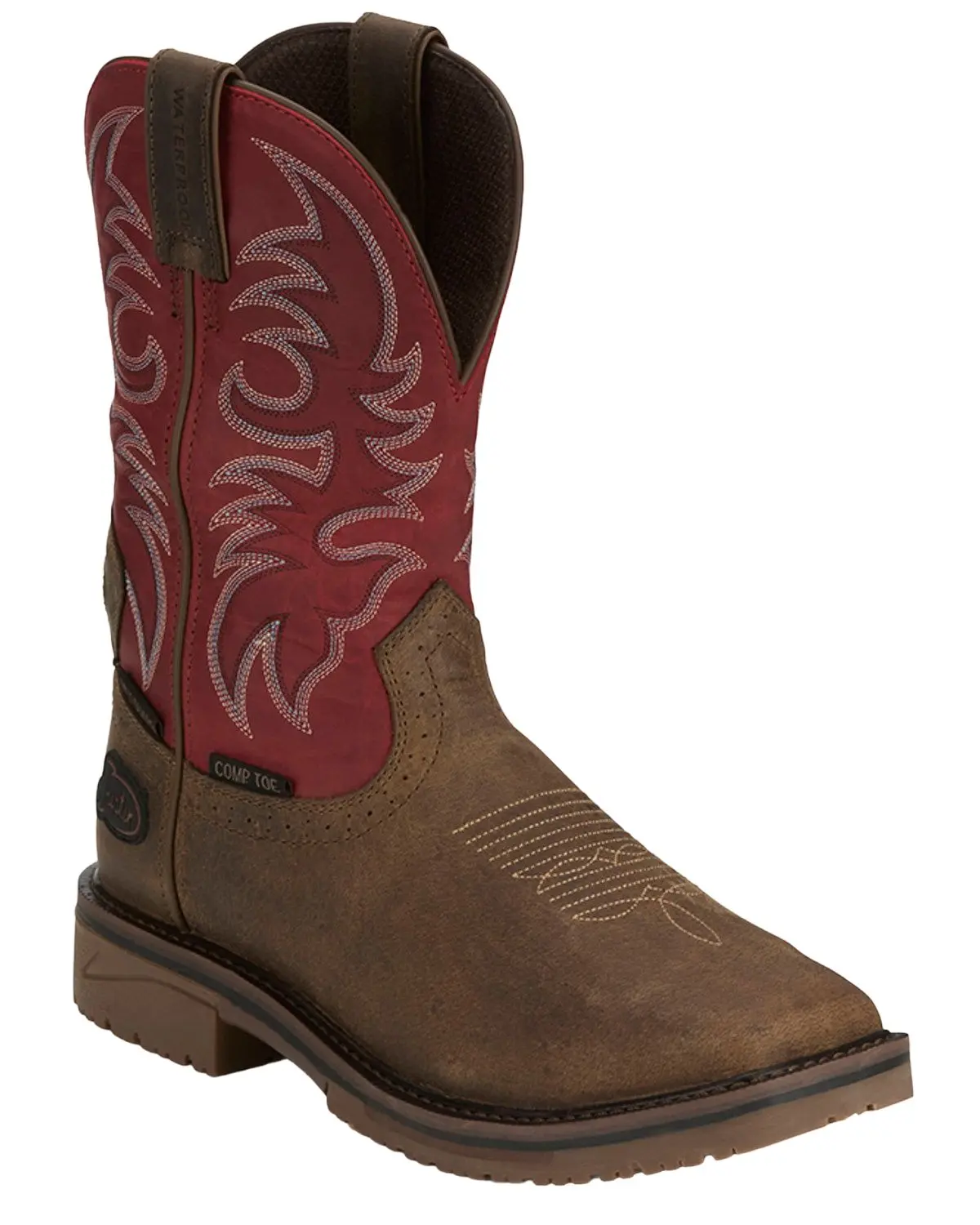 Justin Men's Men'S Broncy Waterproof Western Work Boot Composite Toe - Se4753