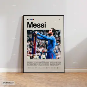 Lionel Messi Poster, Messi Barcelona Wall Art, Framed Messi Barcelona Print, Barcelona Messi Decor, Messi Fan Gift Idea, Soccer Art