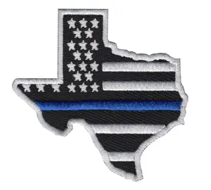 Texas map, Police Flag  embroidered patch