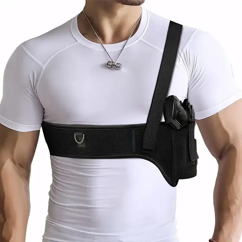 Unisex Leather Concealed Shoulder Holster - Bellyband Design Quick-Pull Rig, Adjustable Straps, Easy Access, Secure & Comfortable Carry, Everyday Portable Hunting Gun Accessory, Universal Fit for SIG P365, 9 LCP, LC9, Secure And Comfortable Carry