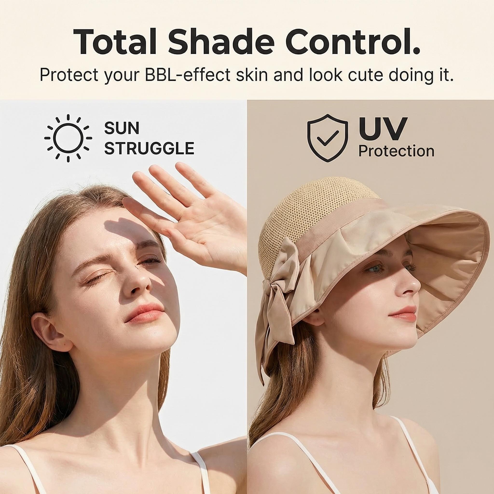 Beach Sun Straw Hats for Women, UPF 50+ UV Sun Protection Wide Brim Summer Straw Hat Foldable Packable Roll up Cap Beach Sun Straw Hats for Women, UPF 50+ UV Sun Protection Wide Brim Summer Straw Hat Foldable Packable Roll up Cap