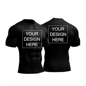Customized Short Sleeve Compression Shirts for UPF 50+, Design Your Own Compression Shirts Compression Shirt Rash Guard