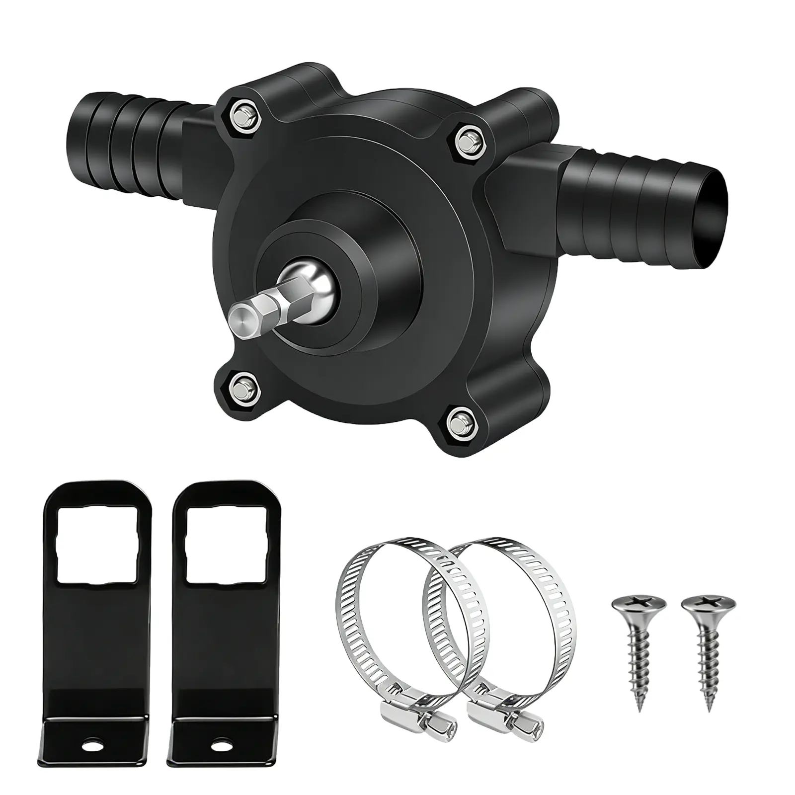 High-Flow Electric Drill Pump – Transfers Water, Oil, Diesel & Gasoline Up to 1.5X Faster. Self-Priming Portable Pump Attaches to Most Drills for Emergency Draining, Fuel Transfer & Flood Prevention. Complete Kit with Hoses & Stainless Steel Clamps