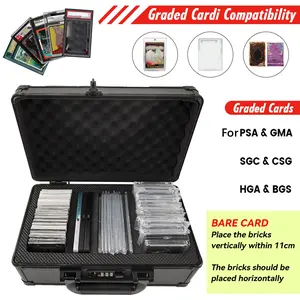 Removable Divides Combination Box Case, 1 Count Graded Card Storage Box, Trading Card Case for PSA BGS SGC Graded Cards, Sports Card Holder, One Click Magnetic Card Holder For PTCG TCG Trading Cards, Collector Cards Box