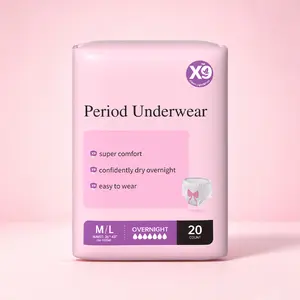 X9 Disposable Underwear for Women,Organic Cotton Cover - PostpartumEssentials, Leak Locker, Unscented,Maximum Coverage (Size M/L, 20Count)