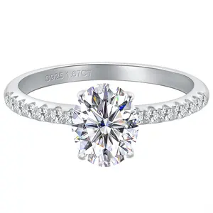 【#R432 1.5CT 2CT 】UCCIYO 18k Gold-Plated Lab-Created Moissanite S925 Sterling Silver Moissanite Ring for Women Men Hip Hop Jewelry Gift Valentines Day gift