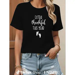 Extra Thankful This Year Christmas Pregnancy Tee – Maternity Thanksgiving Shirt