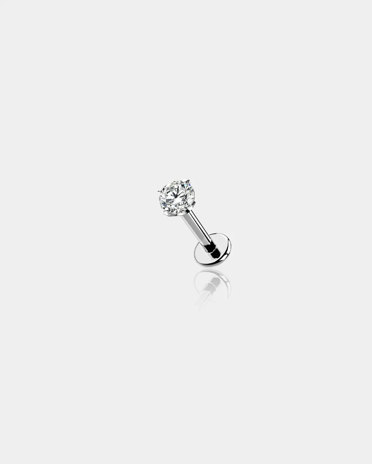 CZ Internally Threaded Titanium Labret Stud