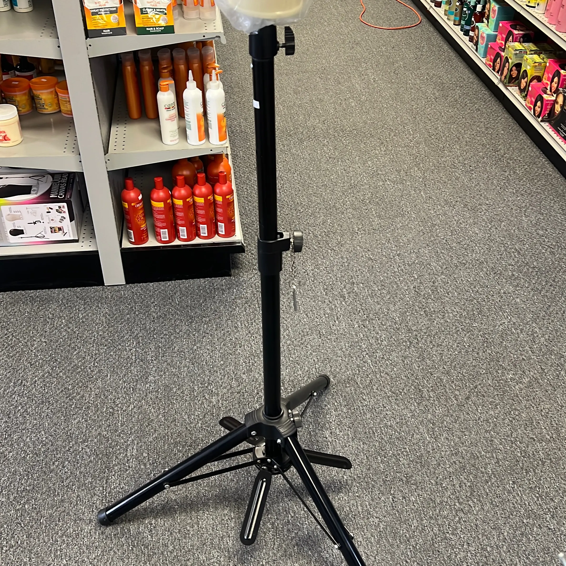 Try-pod mannequin wig stand, adjustable, color black, metallic Adjustable Adjustable Organiser Racks