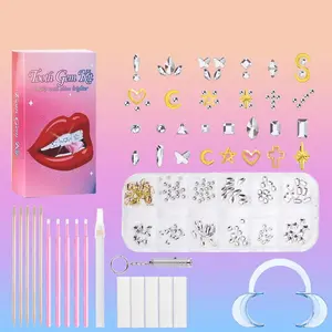 Fashion DIY Tooth Jewelry Kit, Shiny Crystal Tooth Decor Set, Tooth Gems, Beginner-Friendly Starter Kit, Essential for Bright Smiles, No Glue Included