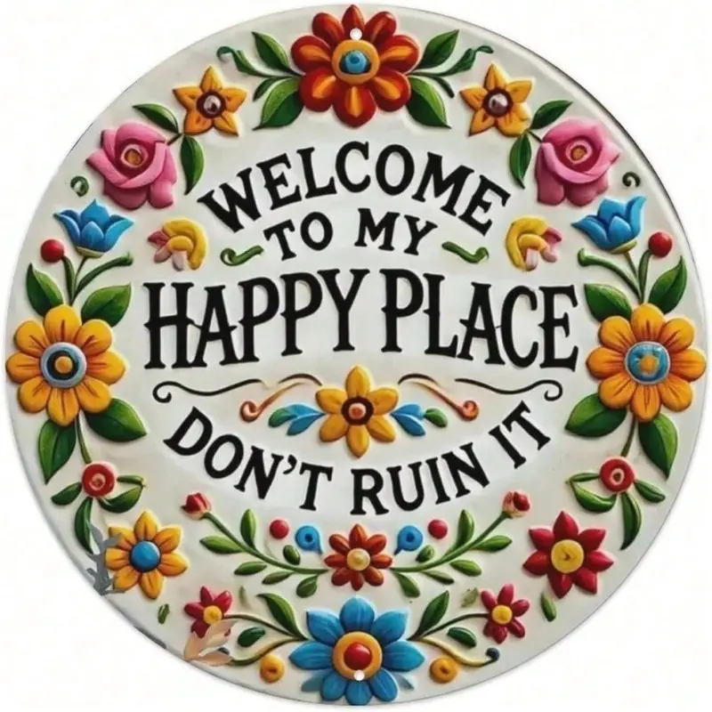 Aluminum Welcome Sign Vintage Retro Wall Decor for Home Kitchen Bar Cafe Garage Man Cave Office Aluminum Metal Tin Art