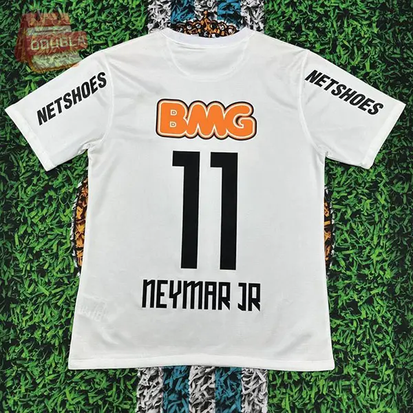 11 12 FC Home Short Sleeve Jersey NO.11Neymar Soccer Jersey White FansVersion
