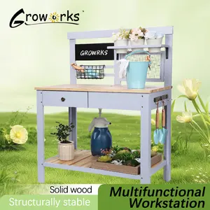 New wooden workbench outdoor garden table removable sink side hook waterproof and anti-corrosion