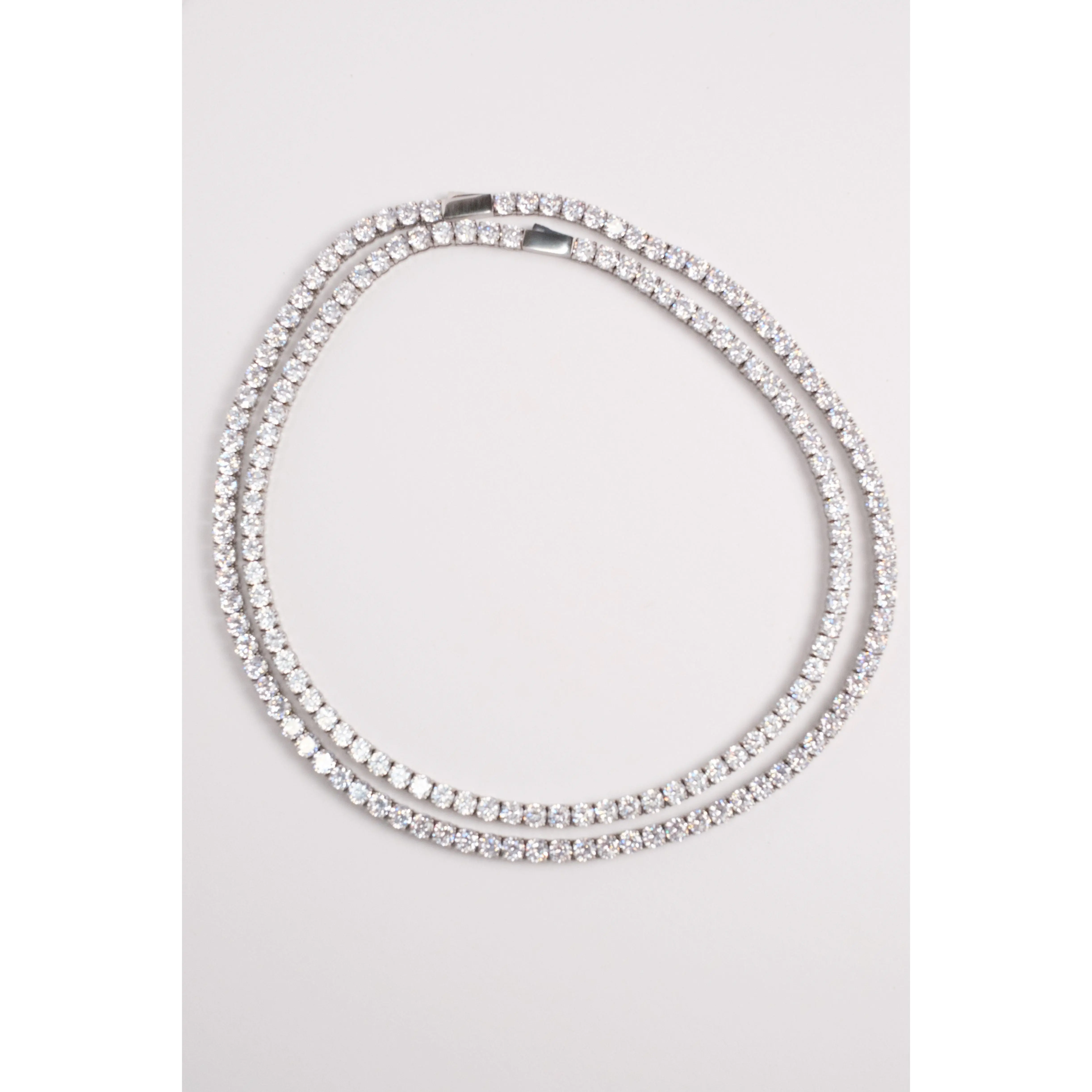 Odette 2.0 316L Stainless Steel 5MM Tennis Necklace, Stainless Steel Jewelry, AAA+ Cubic Zr., Flat Anti-Flip Sparkling Stones, for Everyday Wear
