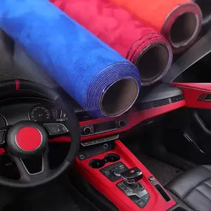Multi-Purpose Suede Fabirc Car Interior Wrap, Self-Adhesive Suede Fabric Sticker for Automotive Headliner, Furniture, Crafts, Wear-Resistant DIY Decoration Material