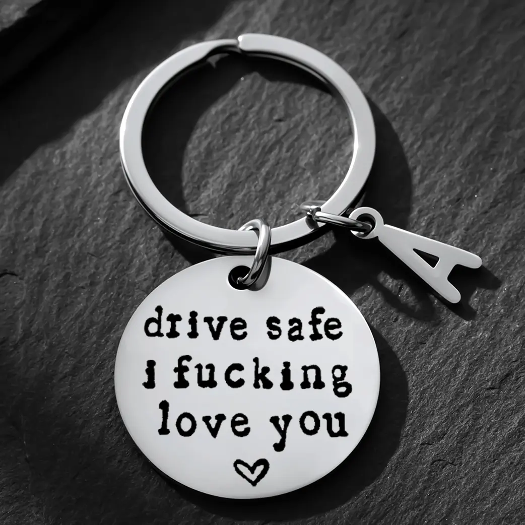 Stainless Steel Unique Couples Chain-Attached Keychain - Engraving Anti-Rust Coated Custom Designs Keychain, Casual Style Valentines Day Engraved Heartfelt Gift for Boyfriend, Durable Unisex Accessory, Gifts For Boyfriend, Chain-Attached Keychains