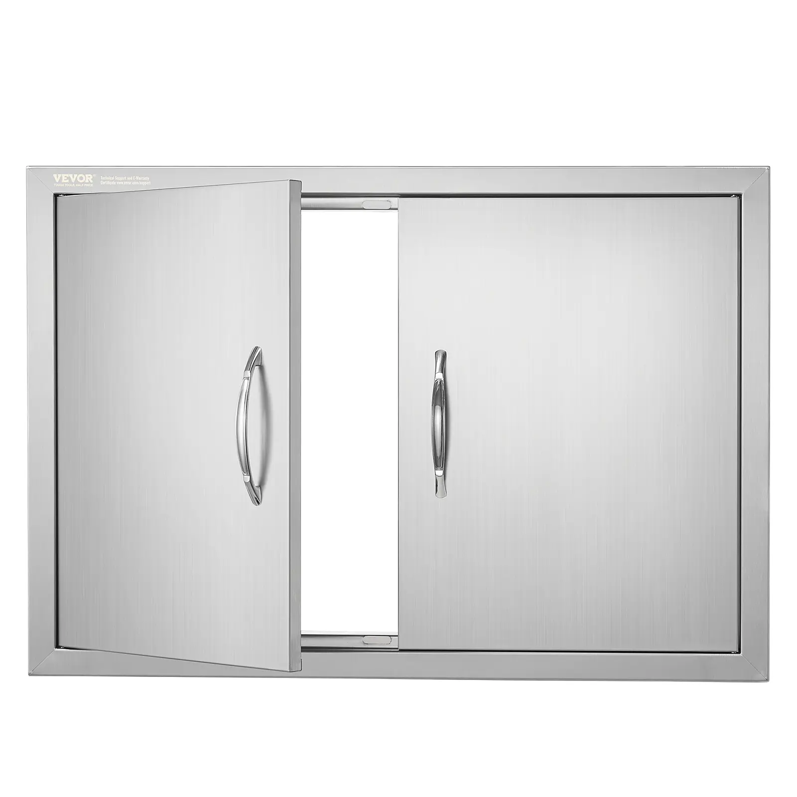 【Summerfinds】VEVOR BBQ Access Door 30W x 21H Inch Double Outdoor Kitchen DoorStainless Steel Flush Mount DoorWall Vertical Door with Handlesfor BBQ IslandGrilling StationOutside Cabinet, Lockable Door
