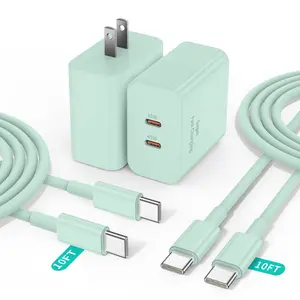 Phone 16/16 Pro/16 Pro Max/16 Plus, 15/15 Pro Fast Charging 45W Dual Port USB C Charger Block with 10ft Long Fast Charging Cord Cable for Phone 16 15 Pro Max,Pad Pro/Air, Galaxy S25/S24