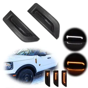 2pcs Brand new and quality Switchback Sequential Signal LED Side Marker lamps Lights For 2021 2022 2023 2024 Ford Bronco Sport