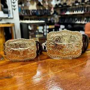 LONGHORN BUCKLES FOR DAD AND SON