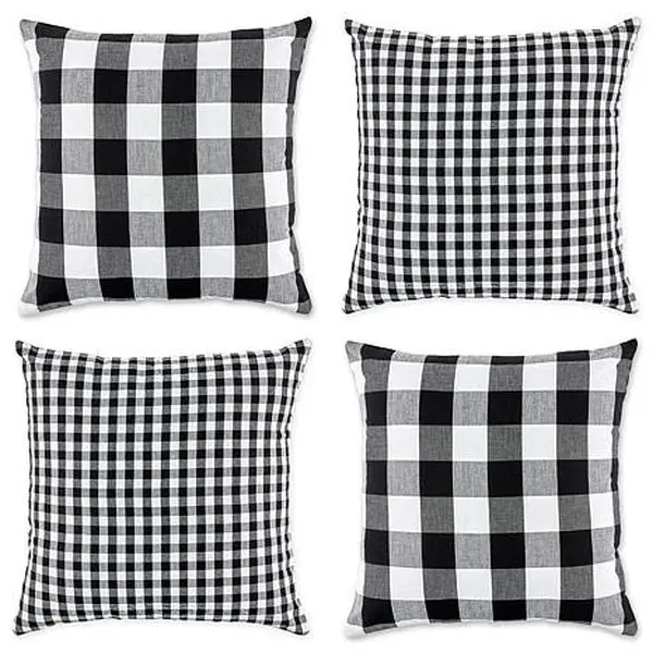 Design Imports  Gingham Buffalo Check Pillow Covers Set of 4