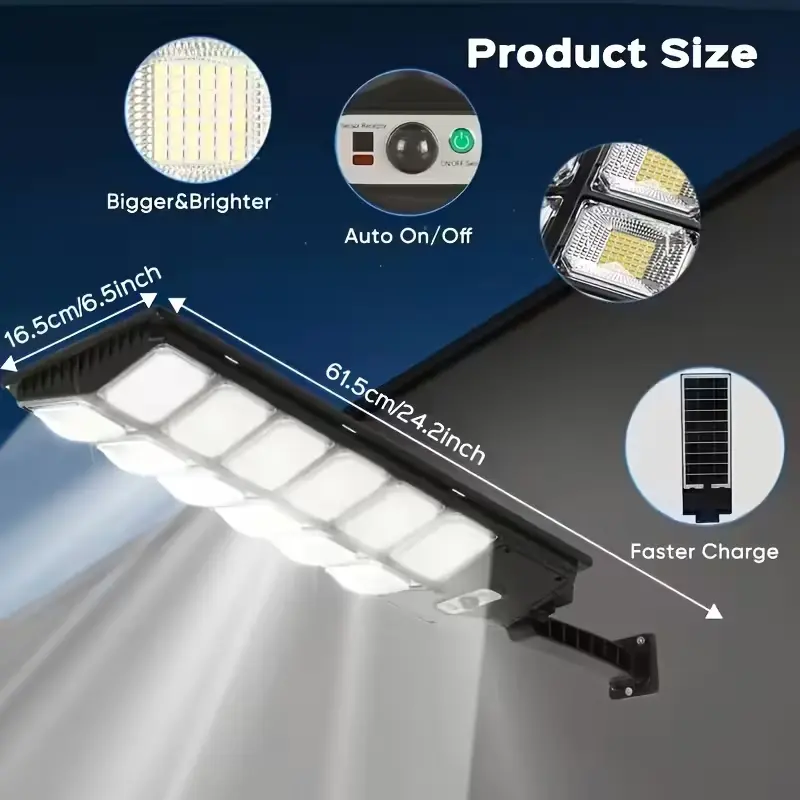 2026 New SL-288/996LED Ultra-Bright Outdoor Solar Street Light 3 Lighting Modes 270-degree Wide-angle Illumination Motion Sensor Included Illuminates Every Dark Corner From Dusk Till Dawn IP65 Waterproof Ideal for Courtyards, Streets, And Garages.