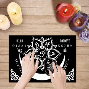 Mantra Wooden Spirit Board Set, Witchcraft Pendulum Divination Tool, Esoteric Information Speaking Board Kit, 2 Pieces