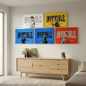 Invincible Old X New Suit poster Collection | Transform Your Living Space with Mark Grayson’s Iconic Comic Book Looks – Limited Edition Wall ArtDecor for Gaming Room, Office, The Perfect Gift for Comic Lovers Black Wood framed,Wood Framed or unframe