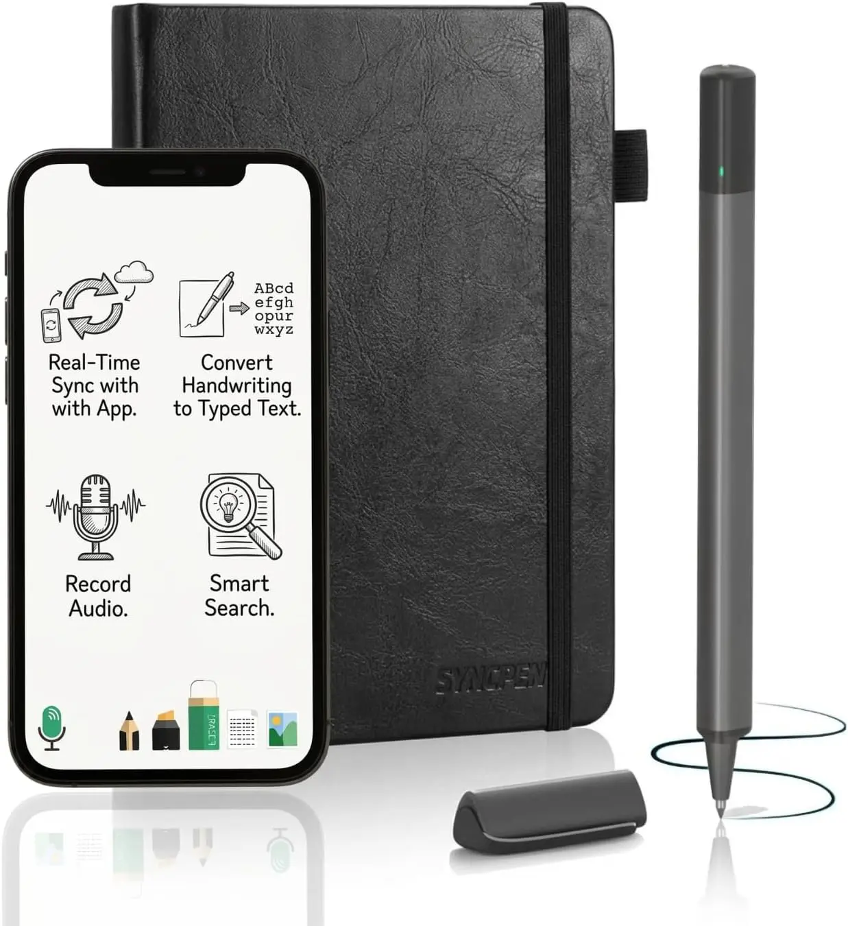 SyncPen Digital Notebook Smart Pen Set | Real Time Sync from Paper to App, Bluetooth Pen with OCR and Audio Recording | Gift for Students, Creators & Professionals