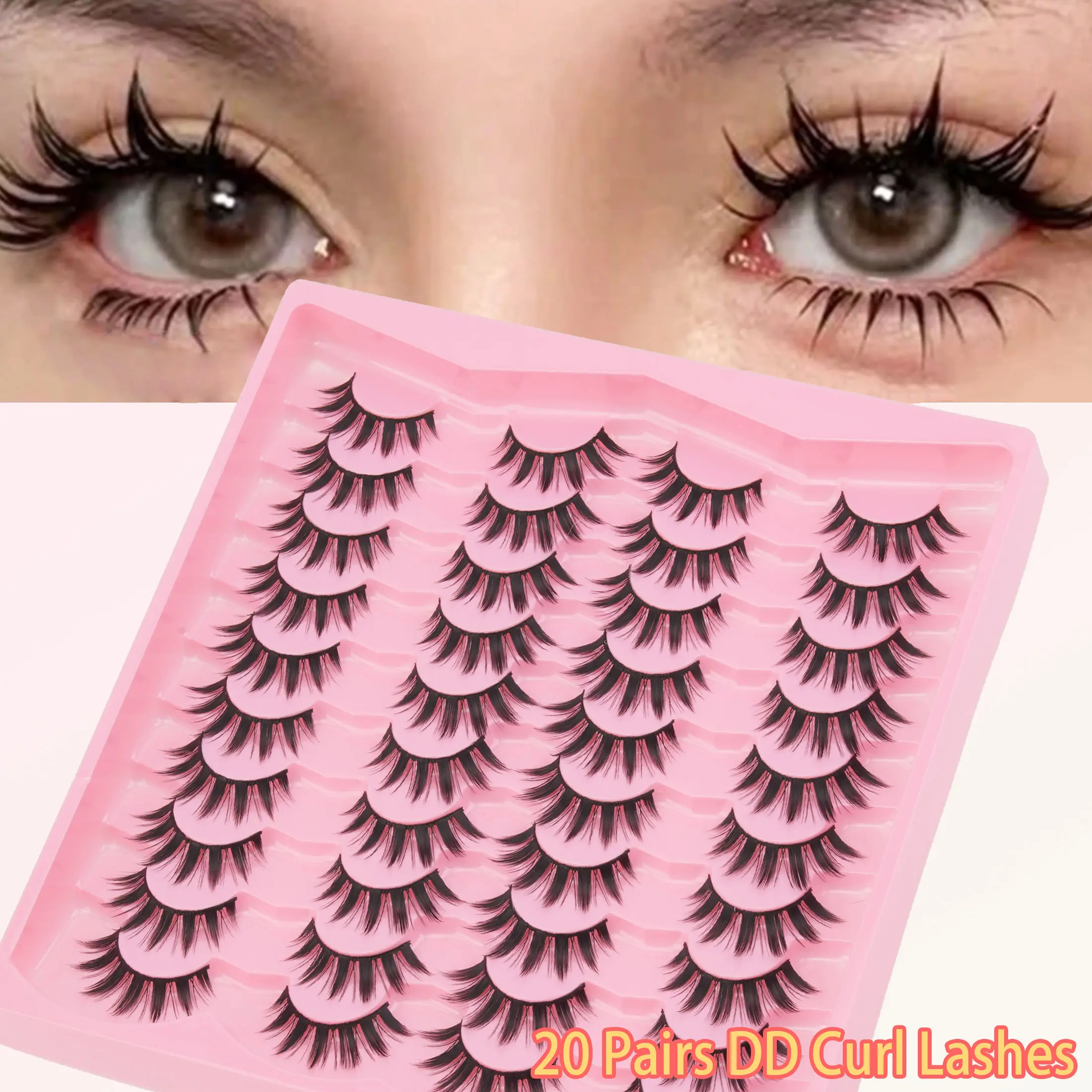20 Pairs Ultra Large Demonic Devil Eyelashes, False Eyelashes, Gothic Style, Perfect for Halloween & Party Accessories, Cosmetic, Unisex Jewelry